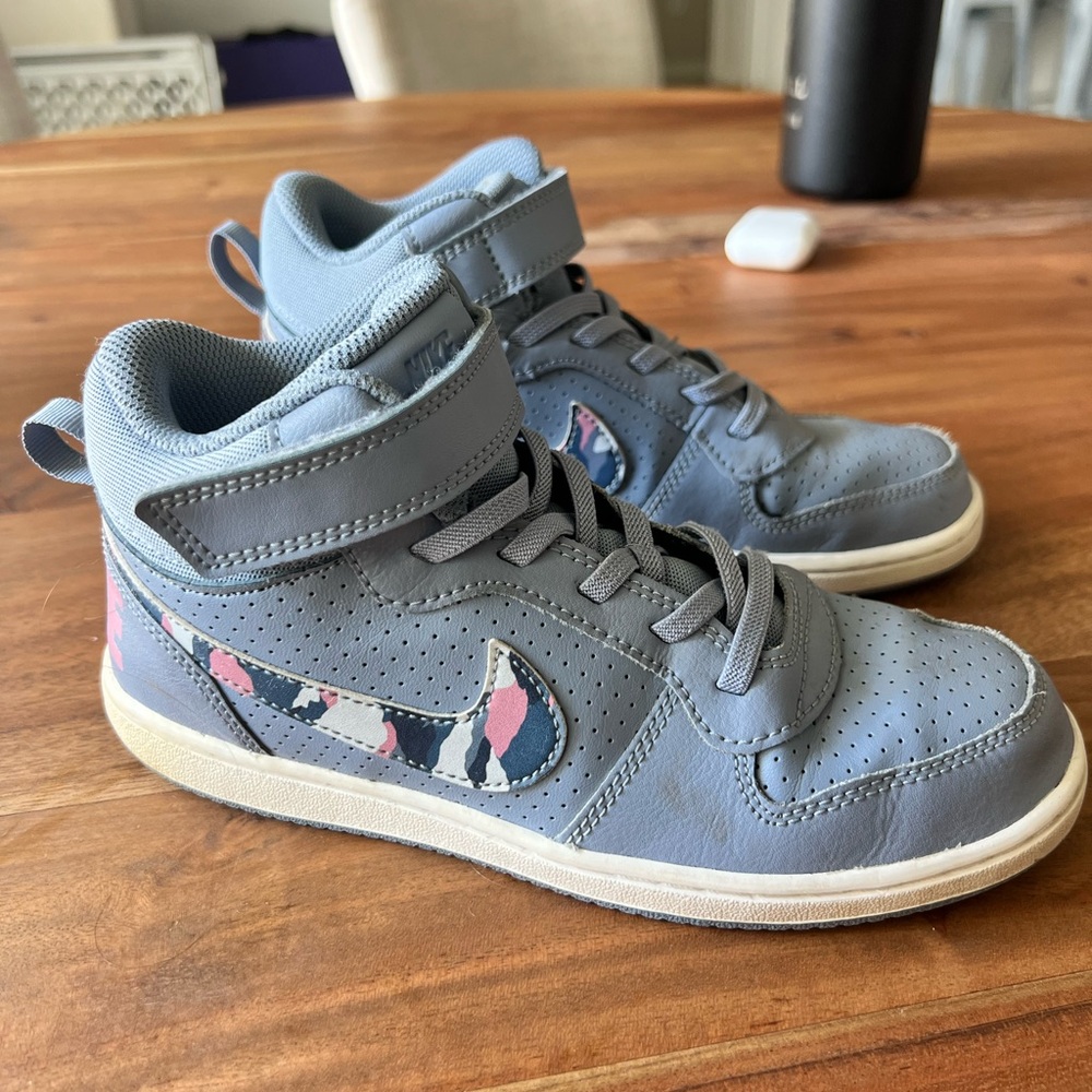 Nike Pewter Blue Pink Camo Leather Hightops